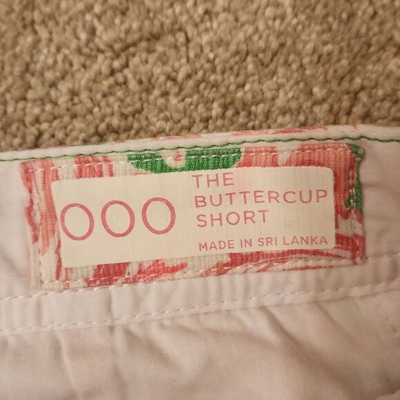 Lilly Pulitzer "Pink Colony" Buttercup Scalloped Shorts w/ Flamingos Size 000 - Picture 5 of 7